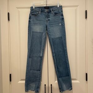 Women's Blue Patchwork Straight-Leg Jeans Lucky Brand